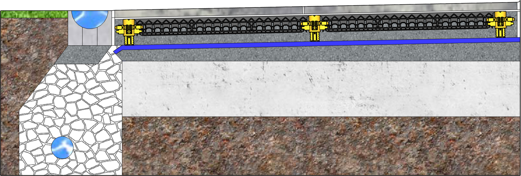 Terrasse avec dalle de béton plane