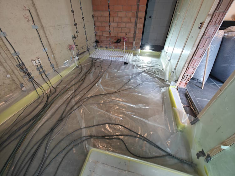 Place the first assembly on construction foil and substrate